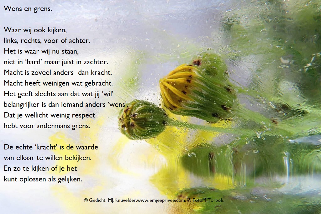 Gedicht. Wens en grens – EmJeePrivee